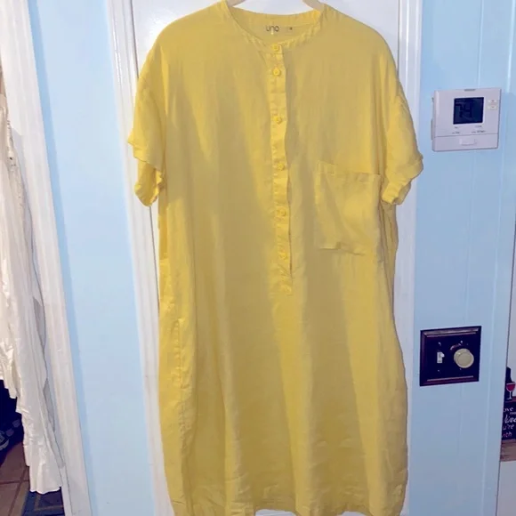 UNQ | Dresses | Euc European Size 38 Bright Yellow Linen Dress Slits On The Side Short Sleeves | Poshmark UNQ | Dresses | Euc European Size 38 Bright Yellow Linen Dress Slits On The Side Short Sleeves | Poshmark
